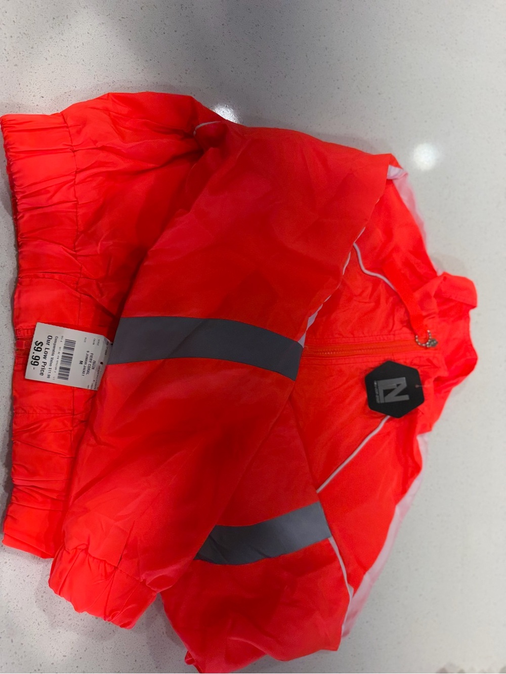 Neon Orange Reflective Windbreaker Jacket